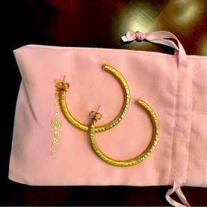 Sheila Fajl Hammered Gold Hoops. One size smaller than Favorite Hoops.